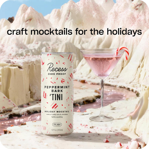 12oz, Pack 12) Recess Zero Proof Craft Mocktails, Alcohol Free Drinks, Non-Alcoholic Beverage Replacement, Mixer