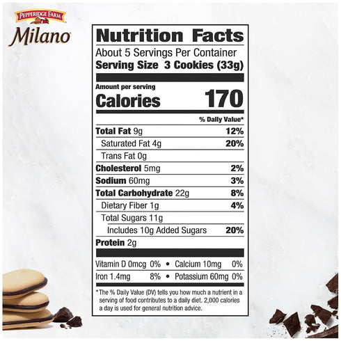 6 OZ (15 Pepperidge Farm Milano Milk Chocolate Cookies, Bag Cookies)