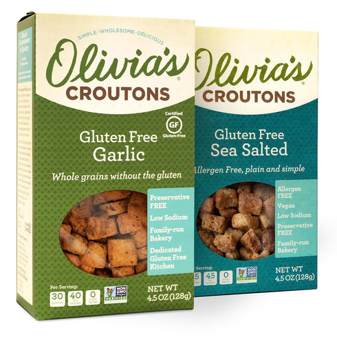 Olivias Gluten Free Croutons Combo For Salads 1 Gluten Free Garlic and