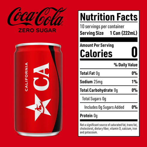 10 Pack Coca-Cola Coke Zero Sugar Diet Soda