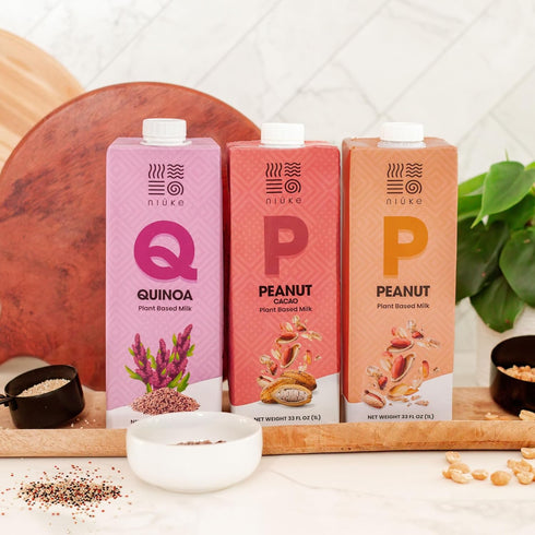 NIUKE 1L (33 Oz) Quinoa Milk Plant-Based, Dairy-Free Milk Alternative, Creamy, Gluten-Free, Kosher, Vegan, High Protein