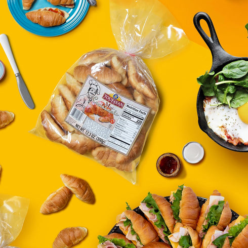 (2 Pack) Toufayan Mini Croissant Crescent Rolls - Buttery, Flaky & Bakery-Fresh - Perfect Snack or Mini Sandwiches