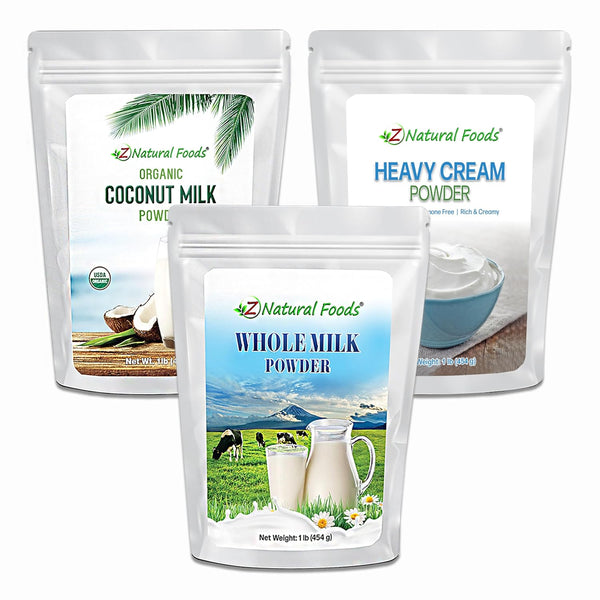 Z Natural Foods Milk & Cream Powder Trio Organic Coconut Milk, Heavy