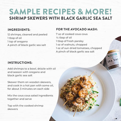 80+ (2.3 oz FLORIDA PURE Black Garlic Sea Salt - Mineral Sea Salt, Natural, Unrefined, Non Iodized - for Baking