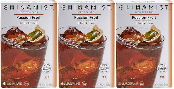 CHINAMIST China Mist, Passion Fruit Black Tea Bags for Iced Tea, (3 Pack)