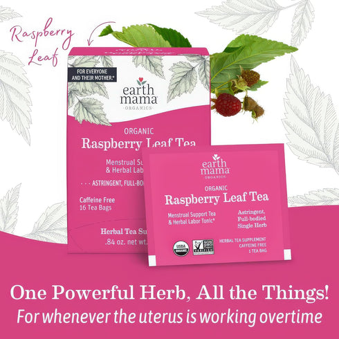 Earth Mama 32 Organic Red Raspberry Leaf Tea | Labor Prep & Menstrual Support Herbal Tea, Pregnancy & Postpartum Care