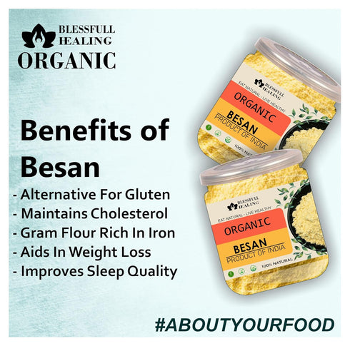Blessfull Healing 2 lb (907 Organice BESAN (CHANA BESAN) Gram)