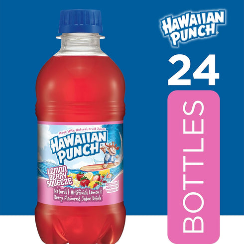 10 Oz 24 Count (4 Packs 6), Hawaiian Punch Lemon Berry Squeeze Fruit Juice Drink, Fl Bottles, Of Ready-to-drink