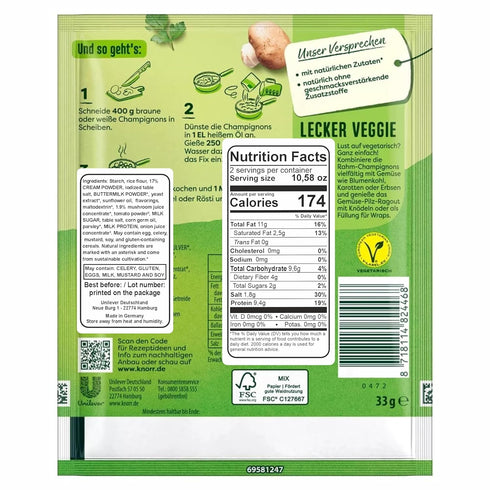 Knorr (Pack 4) Fix creamy mushrooms (Rahm-Champignons)