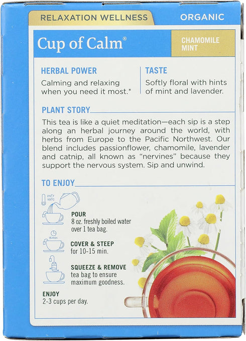 16 Traditional Medicinals Organic Cup of Calm Herbal Tea, ct