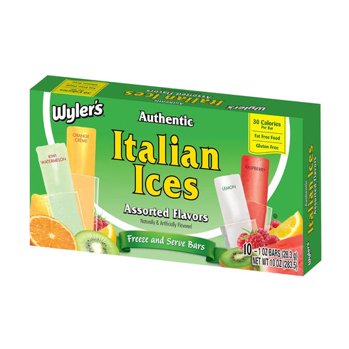 Pack Pack 2 20 Wyler's Authentic Italian Ices - Variety - of - One Box of Assorted Flavors and One Box of Berry