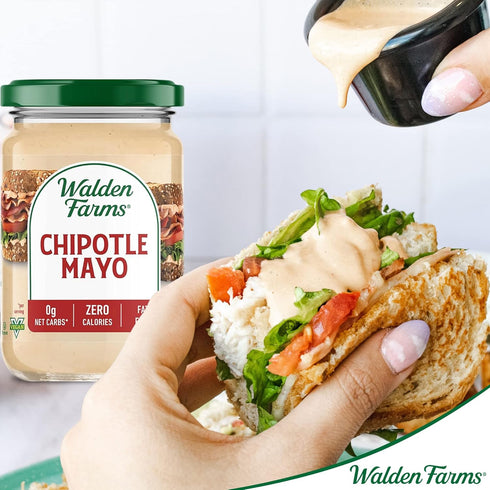 12 oz Walden Farms Chipotle Mayo Zero Calorie, Sugar Free, Keto & Fat Free Spicy Vegan Mayonnaise Alternative