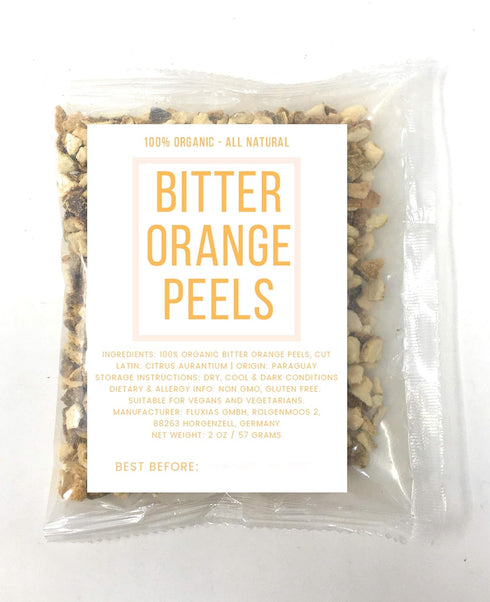 2oz 57g Bitter Orange Peels Zest - Dried, Cut & Natural Citrus Aurantium Peel - Net Weight: /