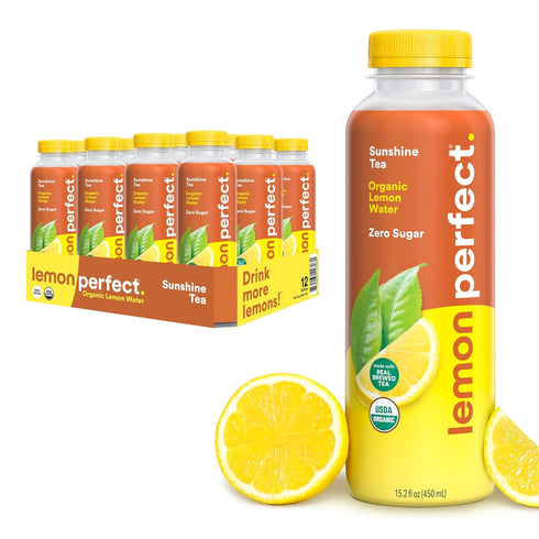Lemon Perfect Sunshine Tea, Half Flavored Lemon Water (Original Lemon) & Half