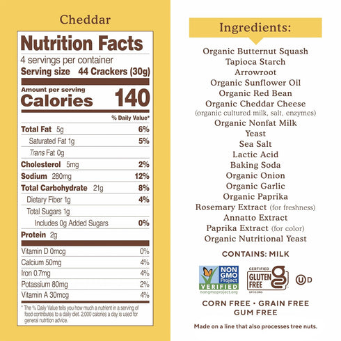 Mmms 4 (Pack 6) Simple Mills Pop Cheddar Veggie Flour Baked Snack Crackers, Gluten Free, Ounce