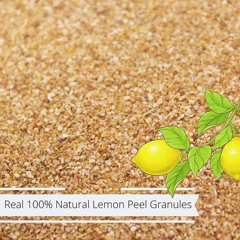 2 lbs 100% Gourmet Granulated Lemon Peel By Its Delish Bulk Bag. Natural Lemon Peel Granules Great Zest for Tea