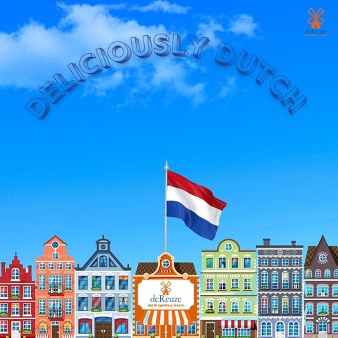 DeReuze European Breakfast Gift Basket with Dutch Pancake Mix Morning Tea Holland Rusk Toast Honey Cake and More Warm