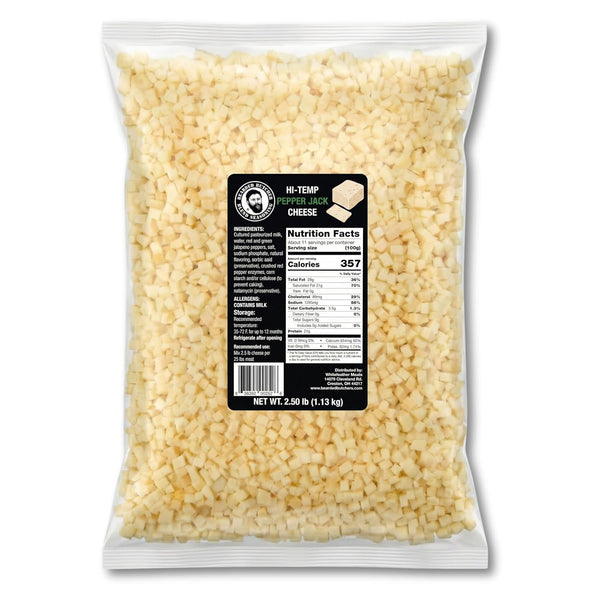 Bearded Butchers High-Temp Pepper Jack Cheese 2.5 lbs Shelf-Stable 1/4" Cubes for