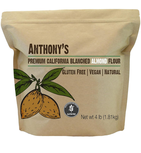 Anthony's Blanched Almond Flour, 4 lb, Finely Ground, Gluten Free, Non GMO,
