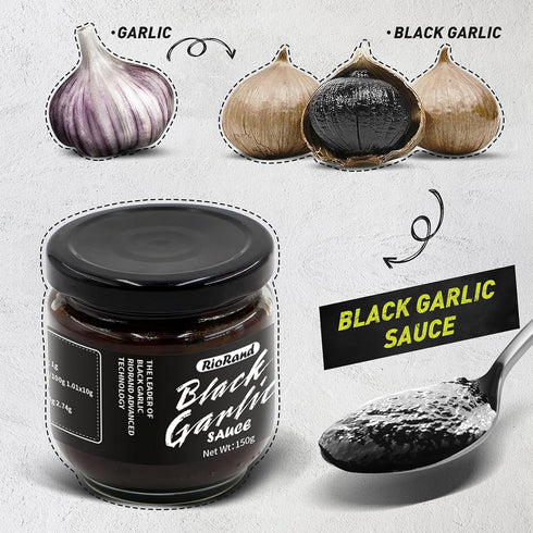 RioRand Black Garlic Sauce, 150g/5.29oz Black Garlic Puree