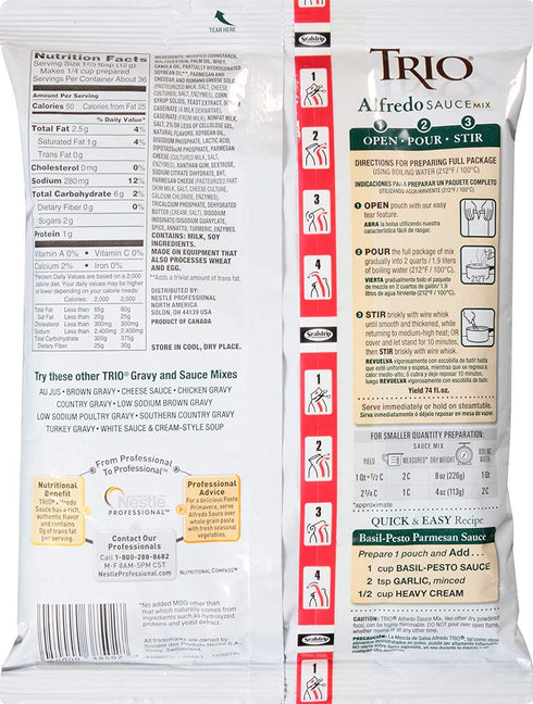 16-Ounce (Pack 2) Trio Alfredo Sauce Mix, Units