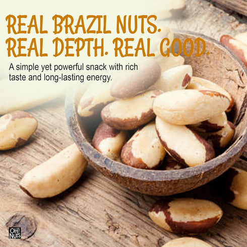 2 lb 100% Oh! Nuts Brazil Nuts, Raw, Unsalted, No Shell, Whole in Resealable Bag Natural Nuts, Rich in Selenium Vegan