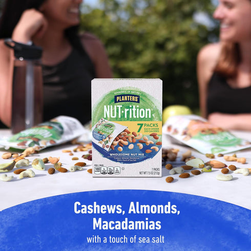 7.5 oz 7 PLANTERS NUT-rition Wholesome Nut Mix, Box (Contains Individual Pouches) - Cashews, Almonds and Macadamias