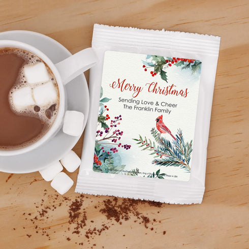 Best Day Ever Spot (Set 24) Christmas Hot Chocolate, Red Cardinal Hot Chocolate Bar, Personalized Cocoa Favors, Holiday