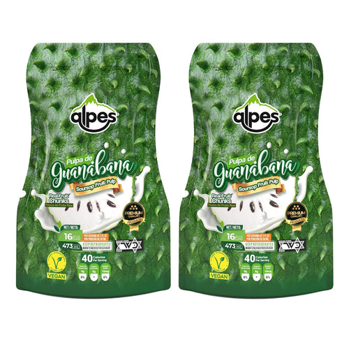 Alpes Premium Bundle Soursop Pulp, 100% Real Fruit, Tropical Guanbana. Ideal for