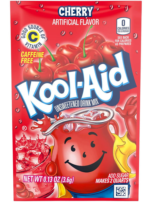 (12 Packets) KOOL-AID CHERRY Unsweetened Drink Mix