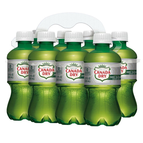12 8 Count Diet Canada Dry Ginger Ale Soda, Fluid Ounce Bottle