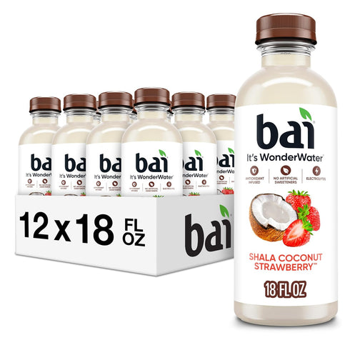 Bai Antioxidant Infused Water Beverage, Shala Coconut Strawberry, with Vitamin C and