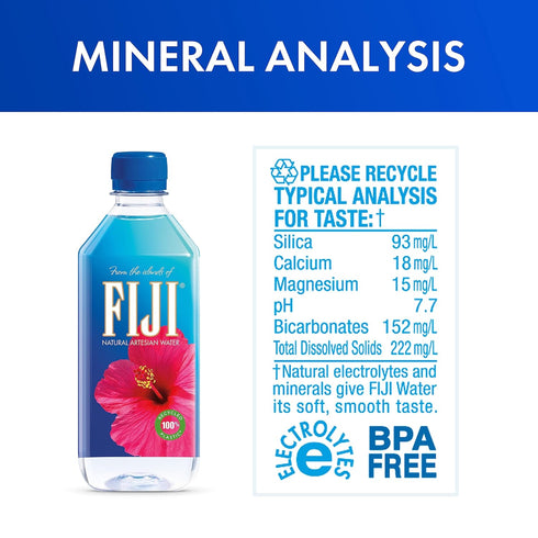 500 mL (16.9 oz), Pack 24 FIJI Artesian Bottled Water, fl