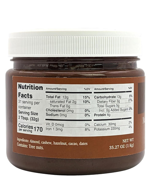 35 Oz (1kg) Nutural World - Smooth Nutty Chocolate Spread