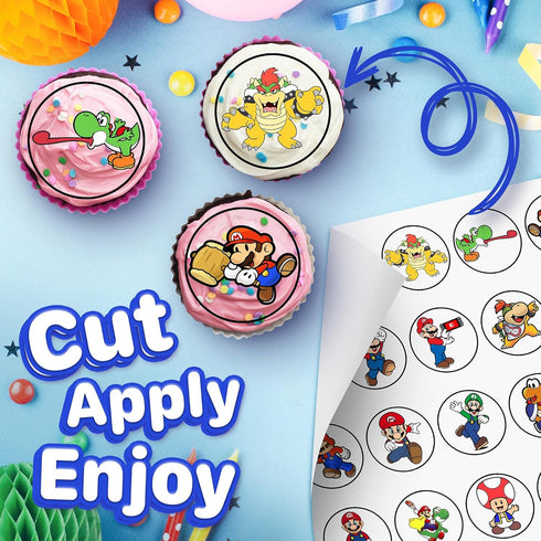 30 Edible Cupcake Toppers – Classic Video Game Themed Collection of Cake Decorations