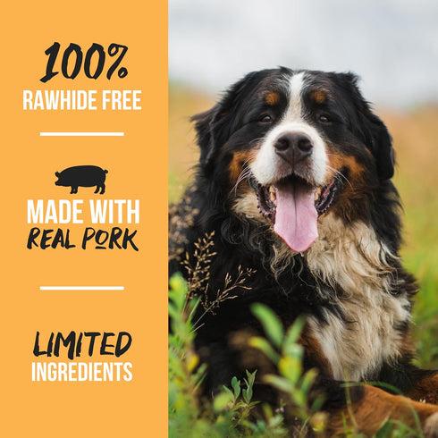 4 Count, 6 inch, Grillerz Slow Roasterz Pork Sausages, All Natural Dog Treat for All Breeds, Dog Chew for Healthy Teeth
