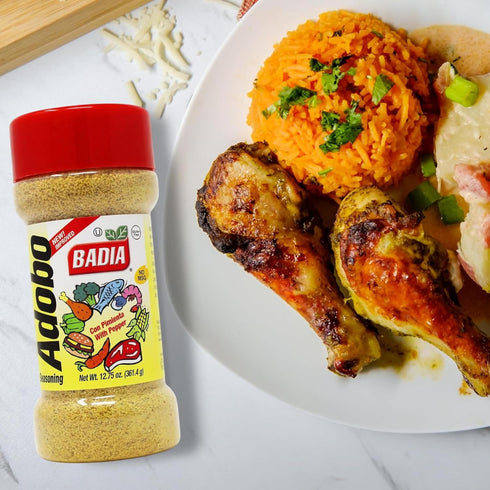 12.75 oz Badia Adobo with Pepper, Smoky, Spicy & Savory for Meats, Chicken, Seafood, and Vegetables