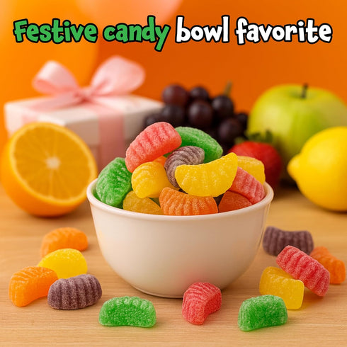 2 Pack (65 Count) Fruit Slices - Pound Bulk - Assorted Fruit Jelly Candy - Unwrapped Wedges - Old Fashioned Jelly Candy