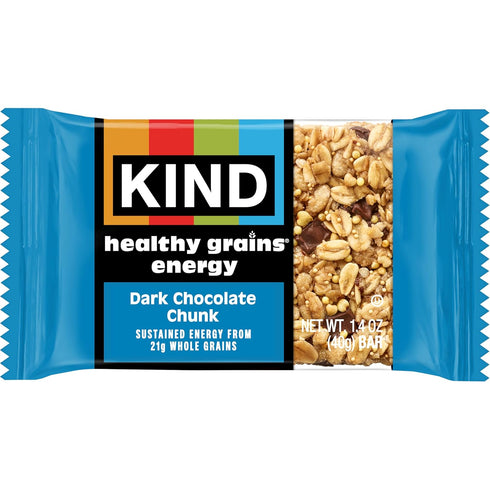 21g 10 Count KIND Healthy Grains Energy Bars, Dark Chocolate Chunk, Gluten Free, Healthy Snacks, Whole Grains