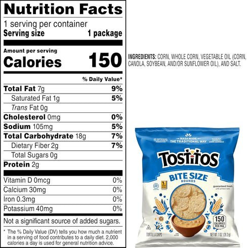 1 (Pack 40) Tostitos, Bitesize Rounds, Ounce