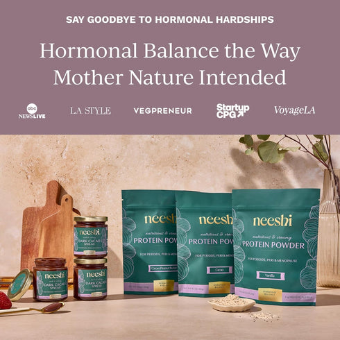 14 NEESHI Hormone Balancing Dark Cacao Spread for Women Bloating Relief & Menopause Support Low Sugar, Vegan