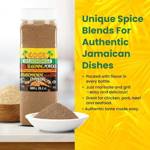 800g Cool Runnings Jerk Seasoning - Bold and Spicy Jamaican Style Seasoning for Marinating, Grilling, Baking