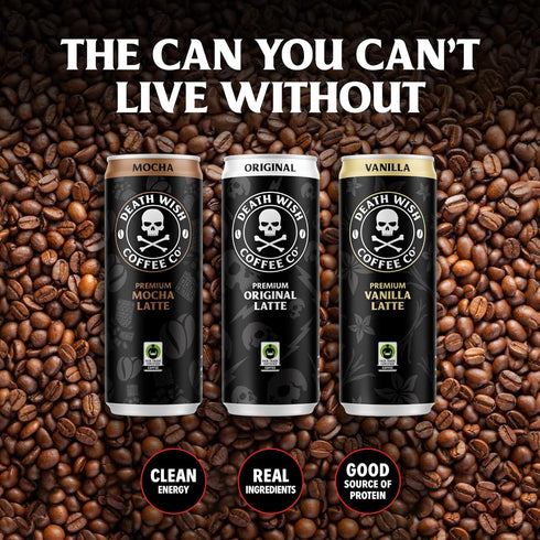 8g Death Wish Coffee, Iced Coffee Cold Brew, Protein, Fair Trade (Mocha Latte)