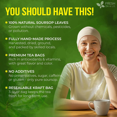 150 100% FreshDrinkUS, Premium Soursop Graviola Leaf Tea Bags, Natural and Pure, Hand-made, Made With Natural