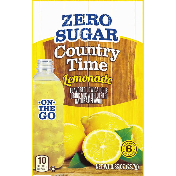 Country Time Zero Sugar Lemonade Naturally Flavored Powdered Drink Mix, 6 ct