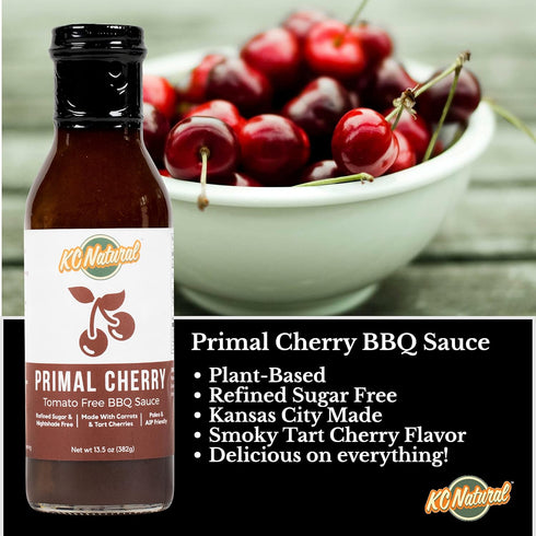 KC Natural Paleo AIP Barbecue Sauce, Primal Cherry, 14 oz, 1 Pack