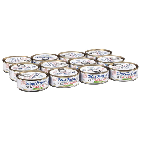 5 oz (Pack 12) Blue Harbor Fish Co. Wild Pink Salmon in Water No Salt Added - Can
