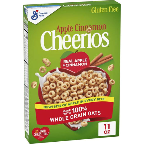 Apple Cinnamon Cheerios, Heart Healthy Gluten Free Breakfast Cereal, Made with Whole