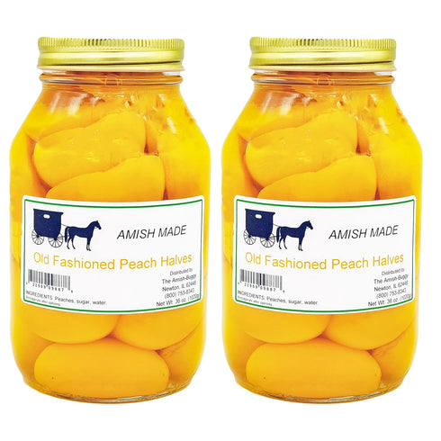 Arndts Fudgery DBA The Amish-Buggy Amish Made Canned Fruit (Old Fashioned Peach Halves (2-32 oz. Jars))