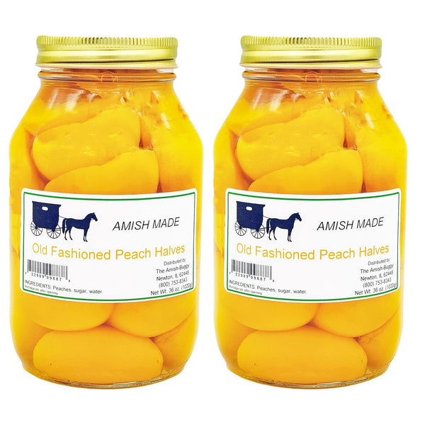 Arndts Fudgery DBA The Amish-Buggy Amish Made Canned Fruit (Old Fashioned Peach Halves (2-32 oz. Jars))